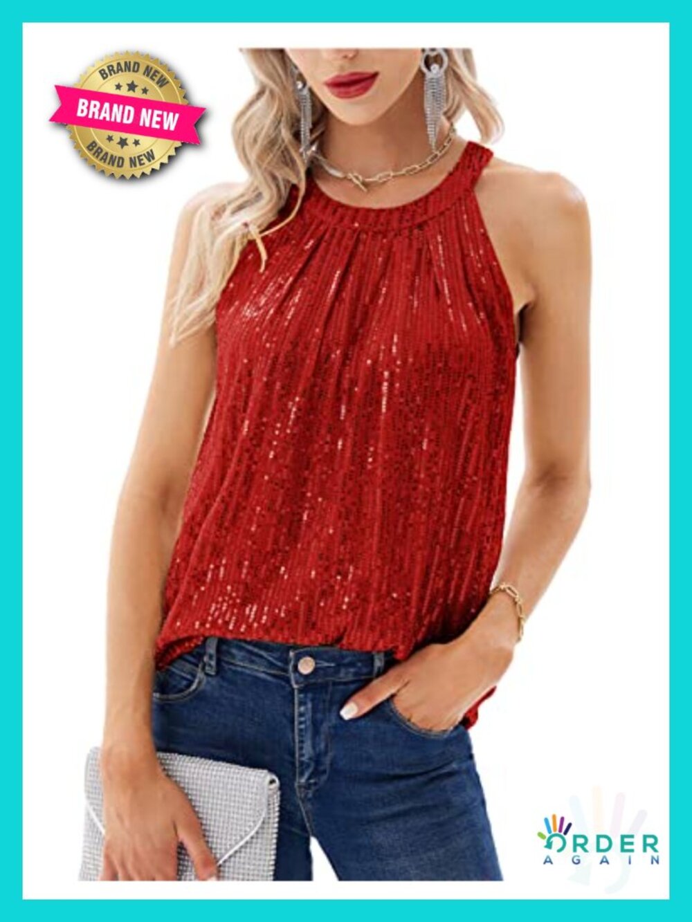 Sequin Halter Top Sleeveless Sparkly Ruched Club Party Shirt